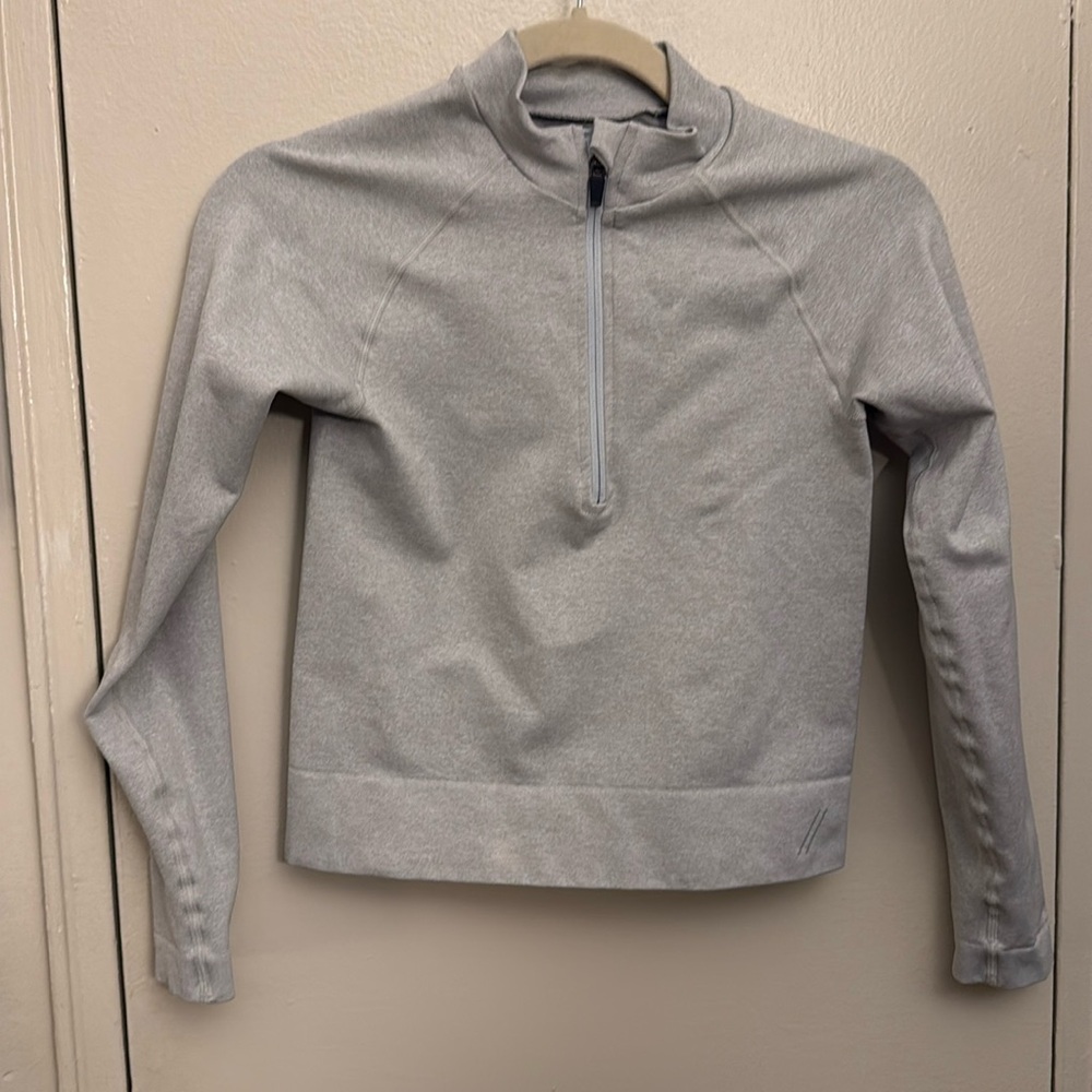 Tala heather grey fitted 1/4 zip top